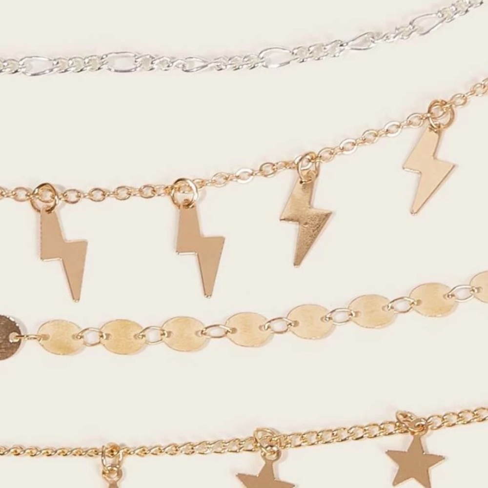 3/$30 Star & Lightening Bolt Charm Anklet - Picture 4 of 4